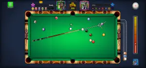 Break shot on a green table with power and spin controls