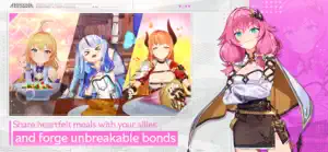 A meal-sharing scene with a pink-haired Vanguard — Share heartfelt meals with your allies