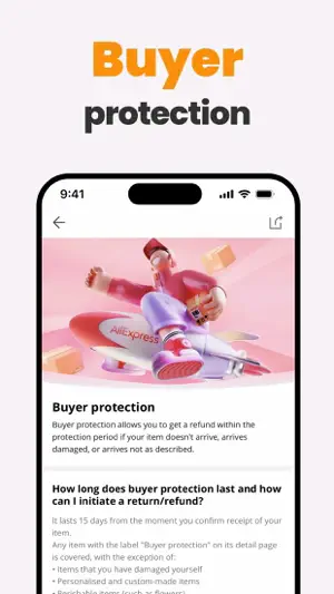 Buyer Protection help page saying protection lasts 15 days from confirming receipt of an item