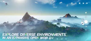 An open-world vista of Idyll: mountains above a sea of clouds
