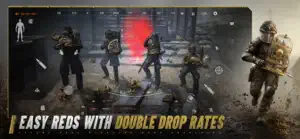 Operators charging through a red-lit street — Easy Reds With Double Drop Rates