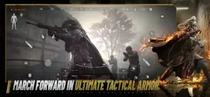 A squad advancing in heavy armour through fire — March Forward in Ultimate Tactical Armor