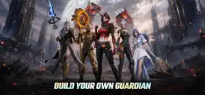 Four Guardians lined up on a ruined battlefield — Engineer, Warlord, Hunter, Warlock