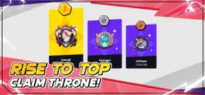 Three leaderboard cards with rank medals, captioned rise to top claim throne