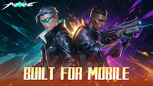 Two agents in tactical jackets with pistols under the AUTO-FIRE logo — Built for Mobile