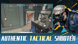 A door marked 02 beside a white-haired masked agent — Authentic Tactical Shooter