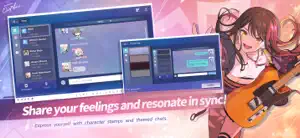 The in-game RING chat app with messages from Anon Chihaya, Uika Misumi and other band members, plus a Change Style screen for chat themes