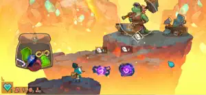 Crossing a cracked lava bridge with a wheelbarrow while dark purple orbs roll past