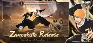 Ichigo clashing blades with an enemy in a dusty arena — Zanpakuto Release
