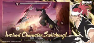 Renji leaping into a fight beside a swap icon — Instant Character Switching