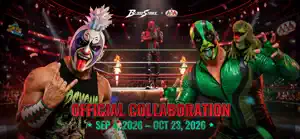 Wrestling collaboration promo with masked characters