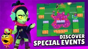 Discover Special Events promo with a hedge maze map where a pink hazard cloud spreads between crates