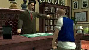 Jimmy Hopkins in the headmaster's office being lectured by Dr Crabblesnitch
