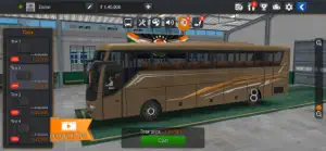 A gold coach in the garage with a tyre price list at the left