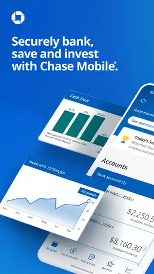 Marketing composite of the cash flow chart and account balances screen
