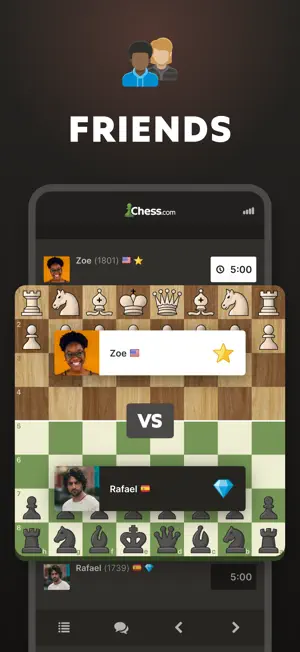 Friends match with two rated players facing each other