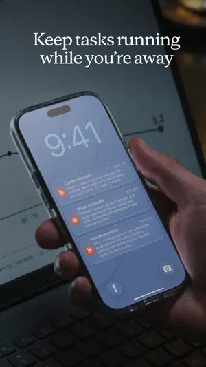 Lock screen showing notifications from tasks completed in the background
