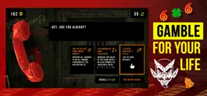 A red telephone and a demonic message on screen, captioned gamble for your life