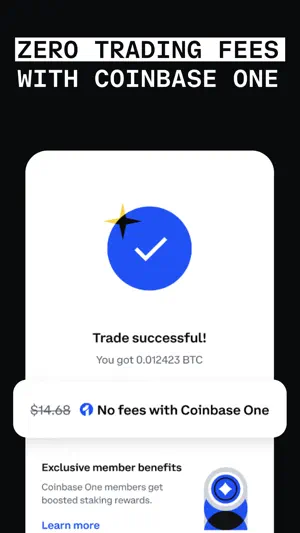 Completed bitcoin trade with a $14.68 fee struck through