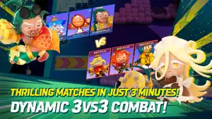 A versus screen of three Cookies against three — Thrilling Matches in Just 3 Minutes