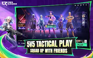 5v5 Tactical Play — the squad lobby with five heroes lined up before a match