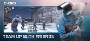 Squad of players moving through a snowy map together