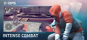 Close-quarters fight inside a concrete building