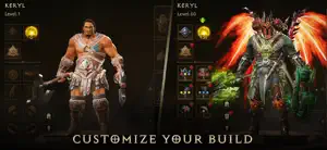 Character customisation comparing two gear sets