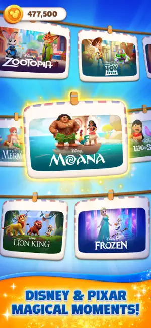 Postcard gallery of Zootopia, Toy Story, Moana, The Little Mermaid, Lilo & Stitch, The Lion King and Frozen scenes