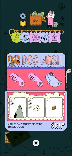Dog Wash screen with combs and brushes, apply one treatment to three dogs