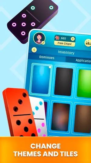 Inventory screen of tile and board designs beside neon and red sample tiles