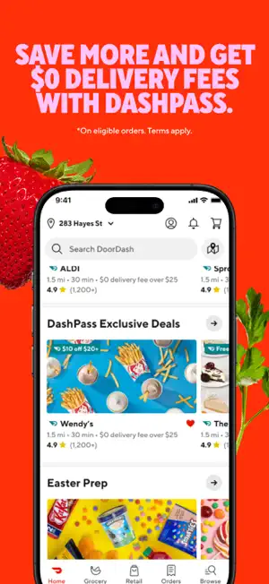 DashPass deals row with $10 off a $20 basket