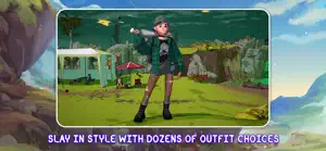 Luisa in a green outfit before a dungeon gate — Slay in Style With Dozens of Outfit Choices