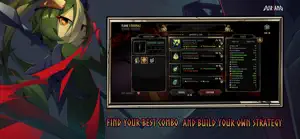 A green-hooded archer beside a build screen of skills and items — Find Your Best Combo
