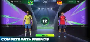 Compete with Friends: two players facing off in a head-to-head lobby before kick-off