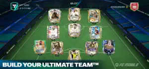 Build Your Ultimate Team: a squad of player cards laid out in formation