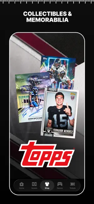 Collectibles and memorabilia page with Topps cards, including an autographed Jaxon Smith-Njigba Seahawks card