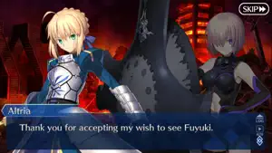 Story scene with two characters and a dialogue box
