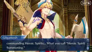 Cutscene featuring a character in golden armour