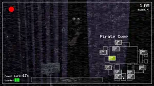 Camera feed of Pirate Cove at 1am with 67% power left