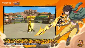 The Hidden Leaf Village Is Back: a player running through the village in a Naruto outfit