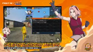 Shuriken Showdown Returns: Sakura beside a match with ninja tools on the HUD