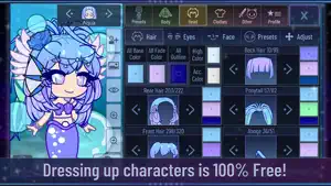 Character editor with hair options and colour sliders