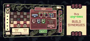 The shop between rounds with Gambit cards — Buy upgrades, build synergies