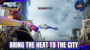 Firing a rocket launcher at a police helicopter from a rooftop, wanted stars on screen