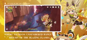 Volcanic canyon with saurians and returning flames