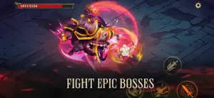 A boss fight with a purple blast on a stone floor — Fight Epic Bosses