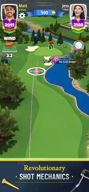 Shot being aimed with wind speed and a closing target ring
