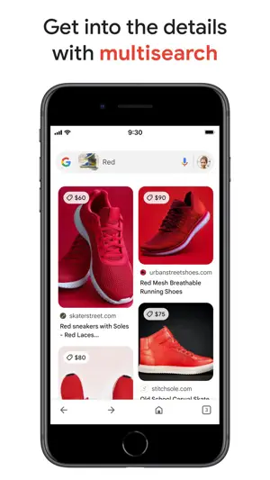 Multisearch combining a shoe image with the word red