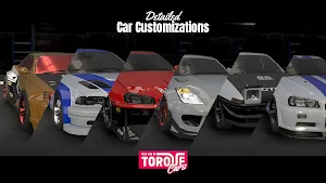 Line-up of six customised cars under the Grand Torque: Cars logo
